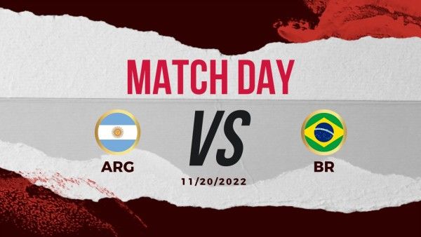 world cup, soccer, sport, Grey And Red Modern Football Match Day Youtube Thumbnail Template