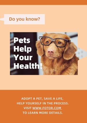 aminal, animal abuse, love, Orange Pet Adoption Poster Template