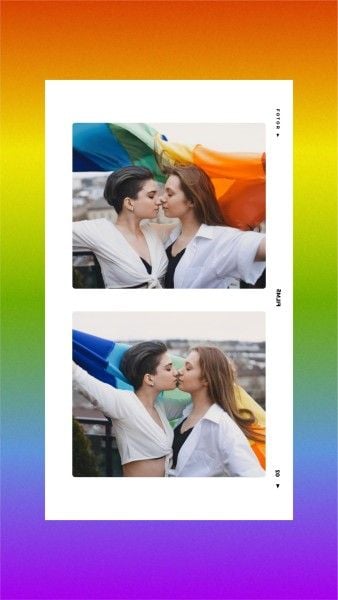 lgbt, lgbtq, couple, Colorful Rainbow Pride Month Love Photo Collage Photo Collage 9:16 Template