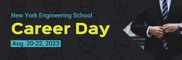 school, education, college, Black Career Day Banner Twitter Cover Template