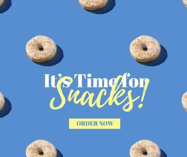 facebook ad, advertisement, ads, Blue It Is Time For Snacks Facebook Post Template