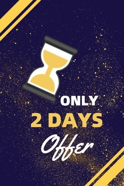 days, gold, clock, Black Background Of Limited Time Offer Pinterest Post Template