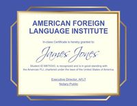 语言机构证书 证书
