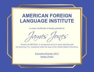 语言机构证书 证书