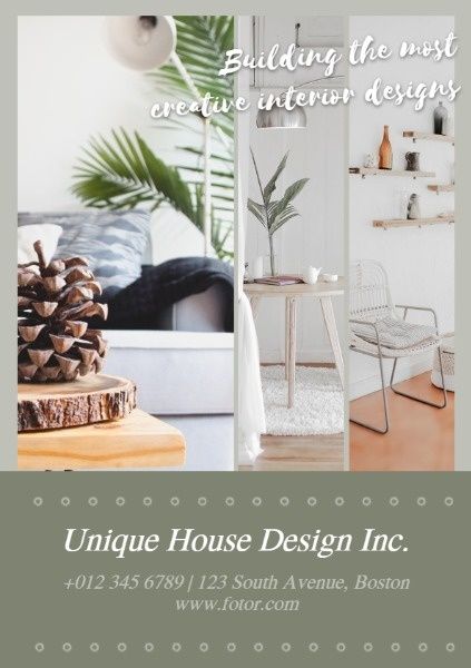 interior design, graphic design, home decoration, Unique House Design Flyer Template