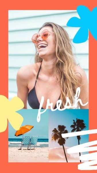 trip, journey, woman, Fresh Summer Vacation Instagram Story Template