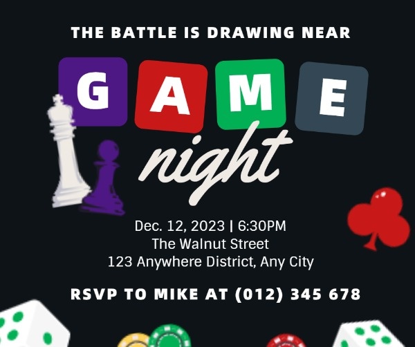 Dice Game Night Invitation Facebook Post