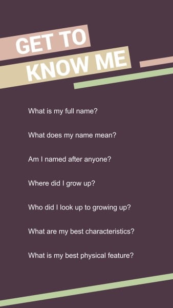 Get To Know Me On Instagram Social Media Questions Instagram Story