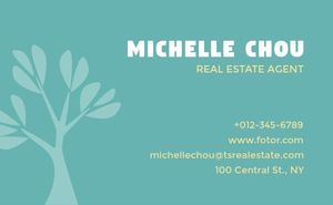 Soft Green Real Estate Agency Business Card
