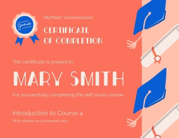 certificate of membership, couse certificate, membership, Colourful Course Certificate Template