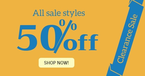 Yellow And Blue Clearance Sale Facebook Ad Medium