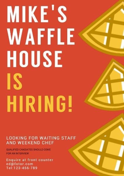 recruitment, business, work, Waffle Hiring Flyer Template