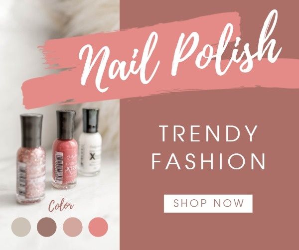 beauty, promotion, banner ads, Pink Nail Polish Online Sale Facebook Post Template