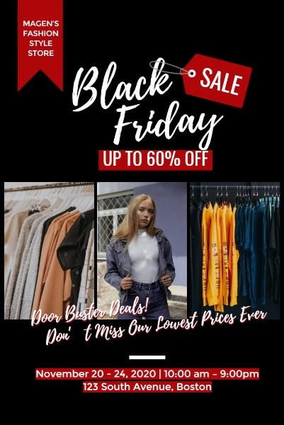 Black Friday Fashion Store Sale Pinterest Post