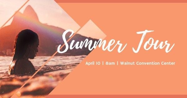 cover photo, date, address, Summer Tour Facebook Event Cover Template