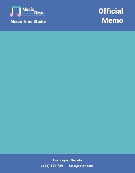 Blue Music Time Studio Memo