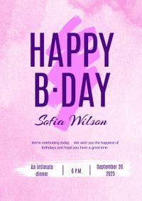 birthday, happy birthday, celebrate, Pink Happy B Day Poster Template