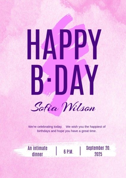 birthday, happy birthday, celebrate, Pink Happy B Day Poster Template