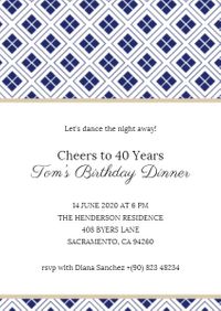40歳の誕生日パーティー 招待状