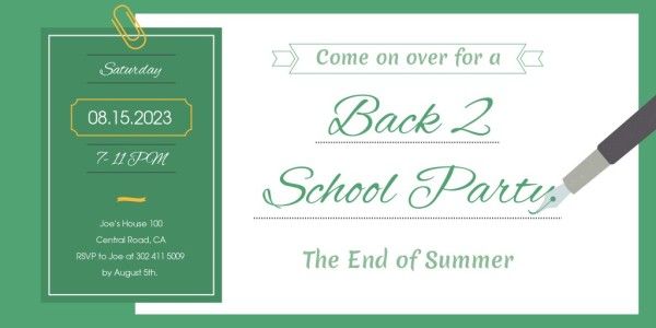 Back To School Party Twitter Post