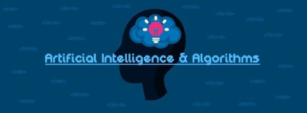 program, computer, brain, Artificial Intelligent Banner Facebook Cover Template