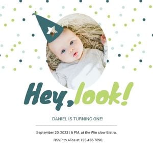 anniversary, happy, life, Baby's 1st Birthday Party Instagram Post Template