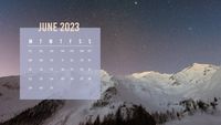time, snow, mountain, Purple Sky Calendar Template