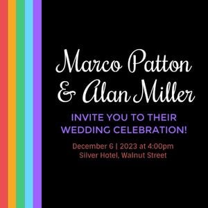 lgbt, pride, love, Black Rainbow Wedding Invite Instagram Post Template