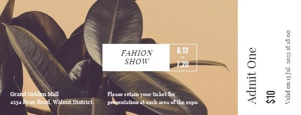 Leaves Fashion Show Ticket