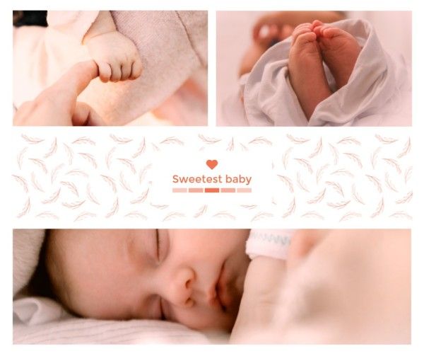 kid, children, sleep, Sweetest Baby Photo Collage Facebook Post Template