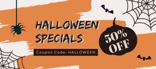 discount, spooky, sale, Yellow Halloween Special Offer Coupon Gift Certificate Template