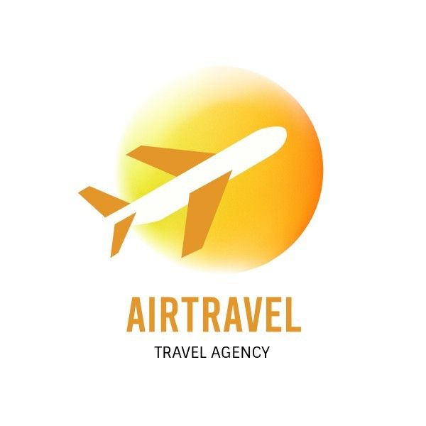 airtravel, airplane, traveler, Yellow Travel Agency Logo Template