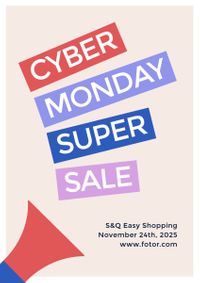 business, promotion, discount, Cyber Monday Super Sale Poster Template