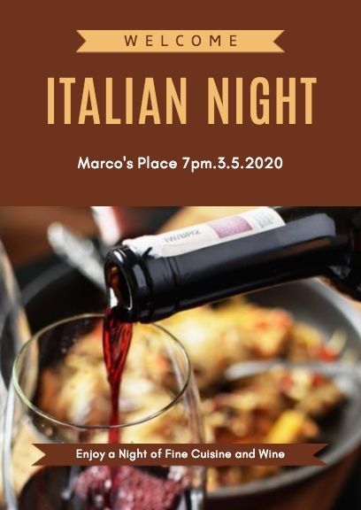 celebrate, celebration, celebrating, Red Italian Night Party Invitation Template