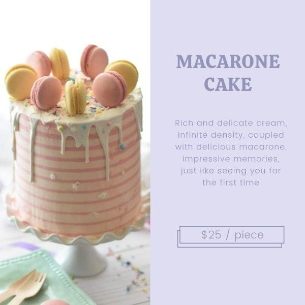 かわいいケーキデザートブランディングセールポスト Instagram投稿