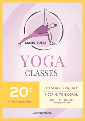 exercise, fitness, course, Yoga Class Special Offer Poster Template