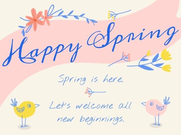 wishes, wishing, greet, Happy Spring Card Template
