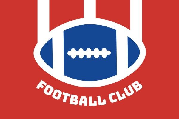 青と赤のシンプルなアメリカンフットボールクラブ 旗幟