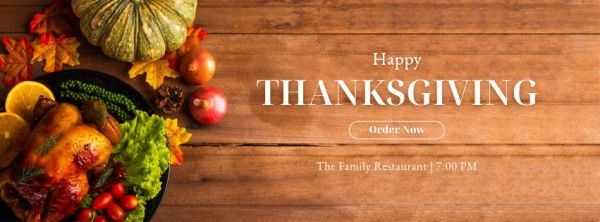 celebration, holiday, food, Thanksgiving Day Dinner Order Facebook Cover Template