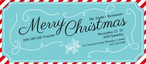 merry christmas, holiday, festival, Blue Christmas Gift Voucher Gift Certificate Template