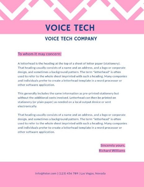 businnes, company, shape, Blue Voice Tech  Letterhead Template