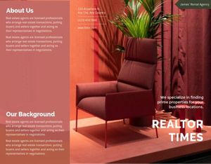 Red Modern Rental Agency Brochure Template Brochure