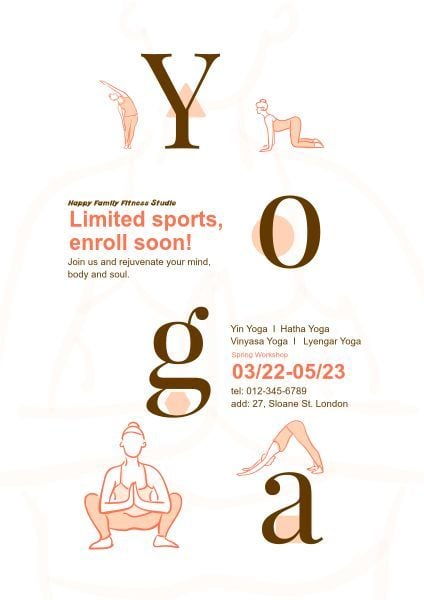 theme posters, posters, events, Yoga Poster Template