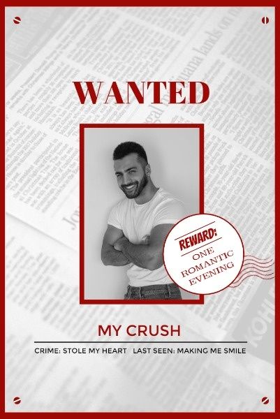 valentine, valentines day, valentine day, Wanted Poster Pinterest Post Template