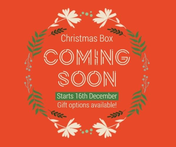 merry christmas, gift, winter, Christmas Box Promotion Facebook Post Template