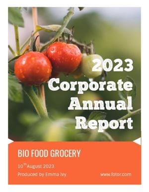 marketing, business, company, Food Grocery Cooperate Annual  Report Template