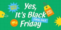black friday, sale, promotion, Green Twitter Post Template