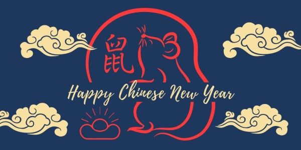 Blue And Red Chinese Rat Twitter Post