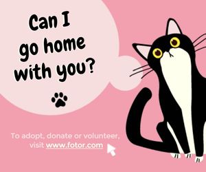 cat, donate, volunteer, Pet adoption Medium Rectangle Template