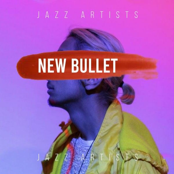 jazz, artists, music, Gradient Cool New Bullet Album Cover Template